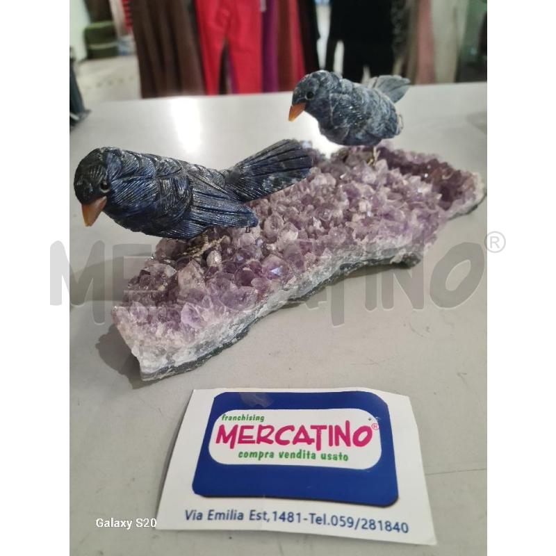 UCCELLINI PIETRA SU AMETISTA 24X10CM | Mercatino dell'Usato Modena 2