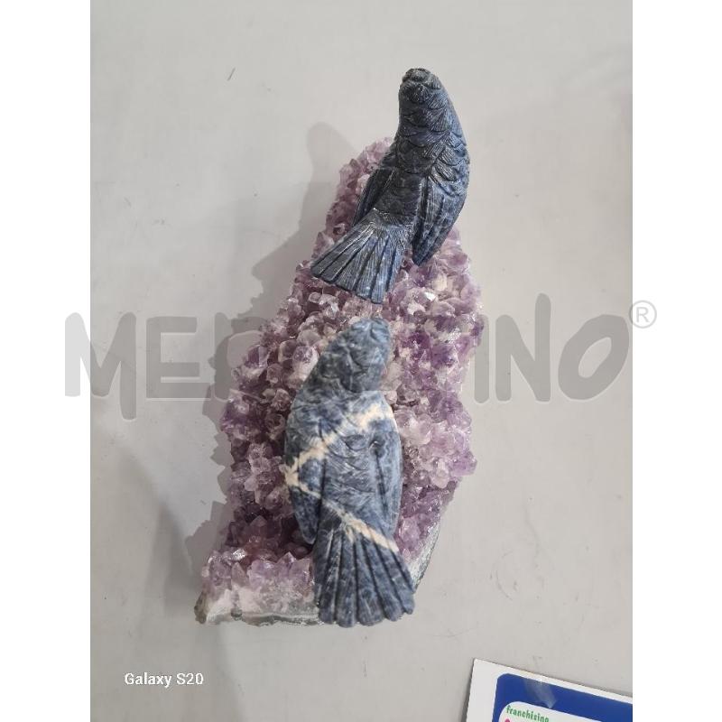 UCCELLINI PIETRA SU AMETISTA 24X10CM | Mercatino dell'Usato Modena 3