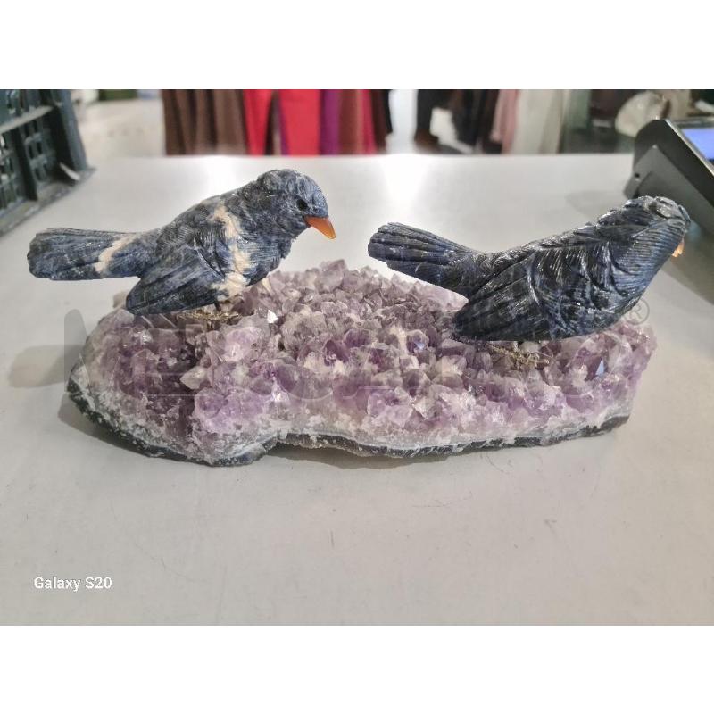 UCCELLINI PIETRA SU AMETISTA 24X10CM | Mercatino dell'Usato Modena 4