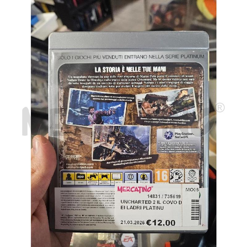 UNCHARTED 2 IL COVO DEI LADRI PLATINUM - PS3 VIDEO GIOCO  | Mercatino dell'Usato Modena 2