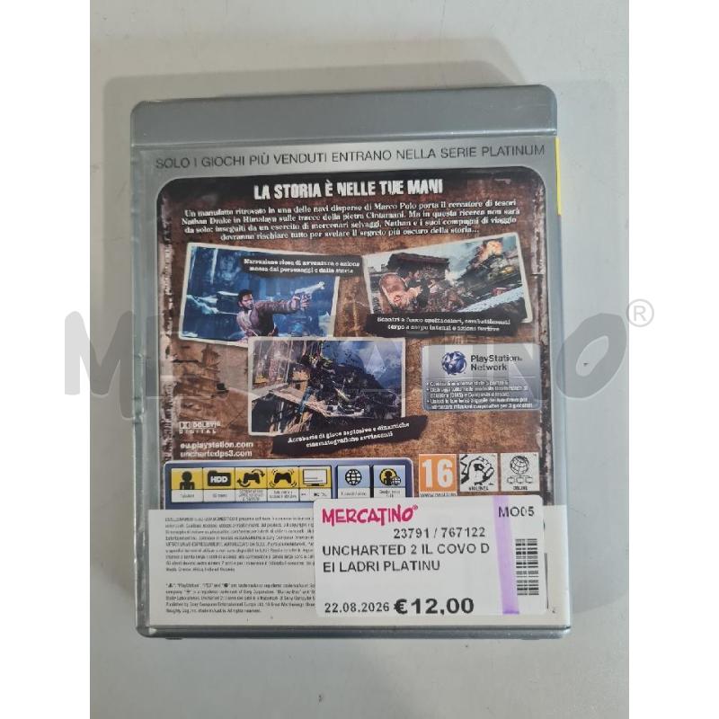 UNCHARTED 2 IL COVO DEI LADRI PLATINUM - PS3 VIDEO GIOCO  | Mercatino dell'Usato Modena 2