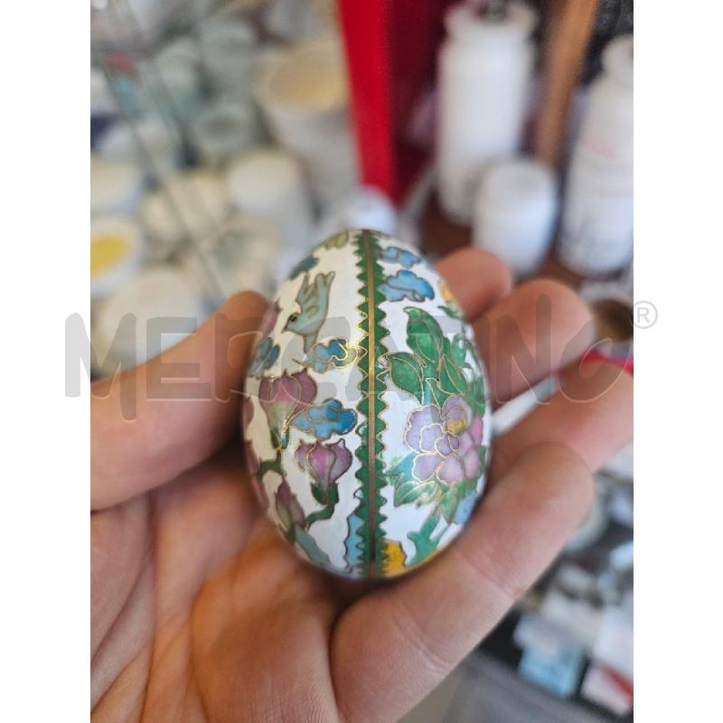 UOVO CLOISONNE BIANCO FIORI MET. | Mercatino dell'Usato Modena 3