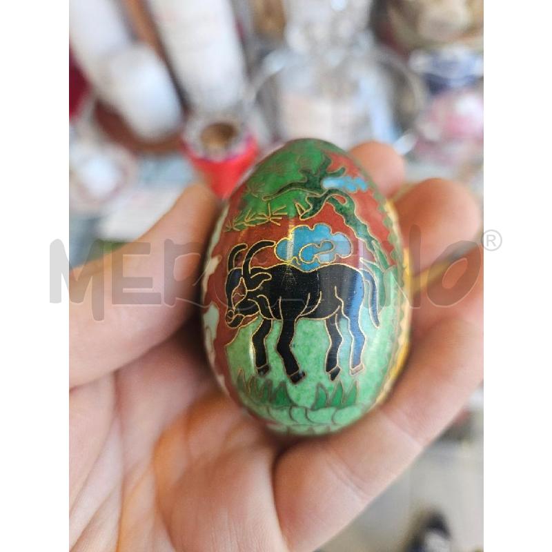 UOVO CLOISONNE ROSSO FIORI MET. | Mercatino dell'Usato Modena 3