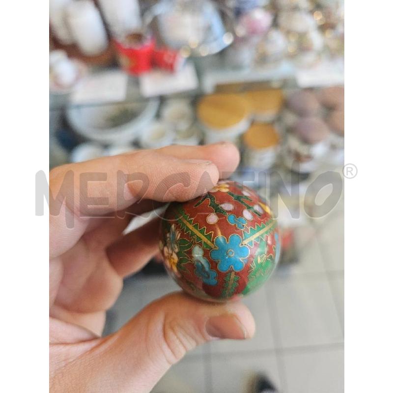 UOVO CLOISONNE ROSSO FIORI MET. | Mercatino dell'Usato Modena 4