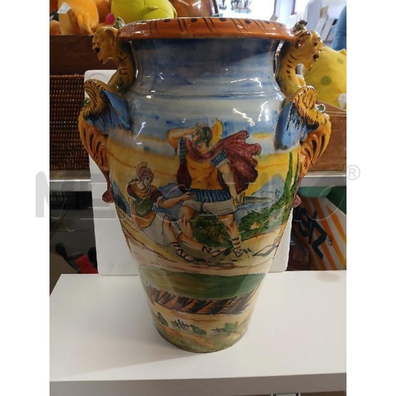 VASO ANFORA 51CM DIPINTA MANICI DRAGHI  | Mercatino dell'Usato Modena 1