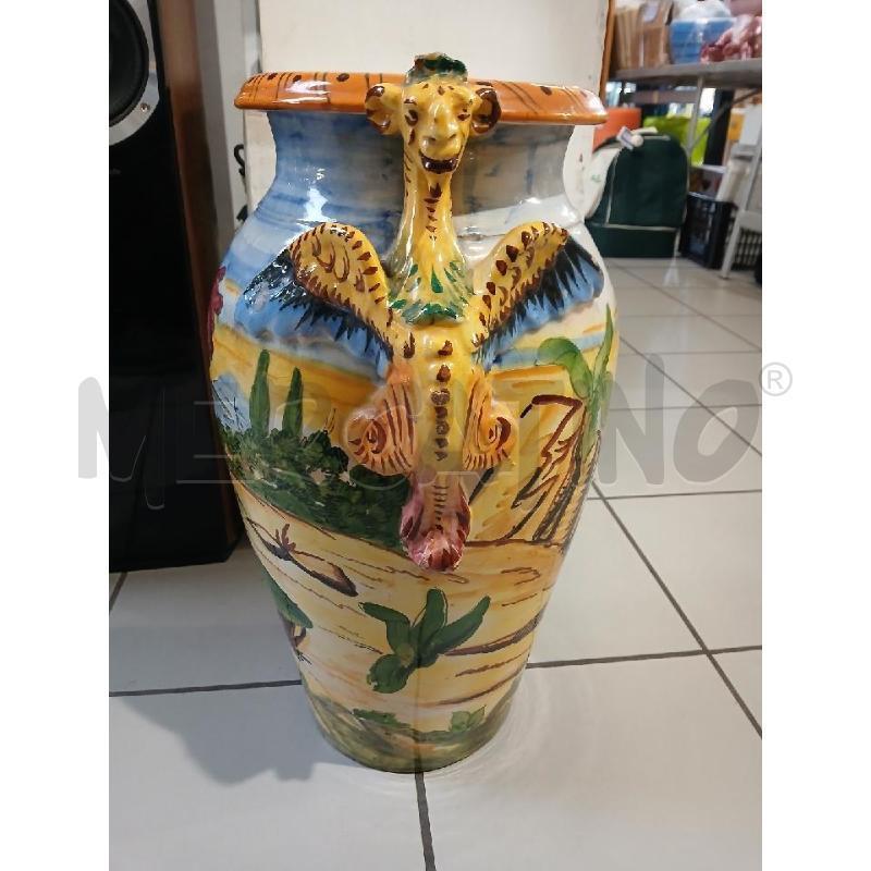 VASO ANFORA 51CM DIPINTA MANICI DRAGHI  | Mercatino dell'Usato Modena 2
