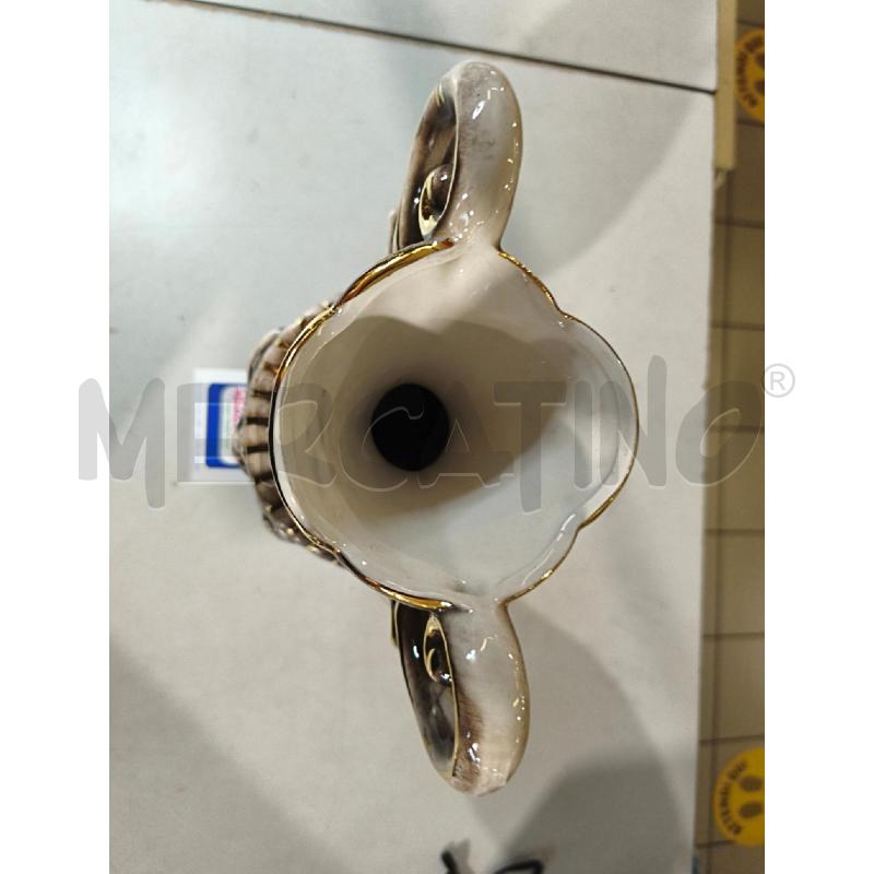 VASO ANFORA CER. CDM FIGURE BASSORILIEVO MARRONE DORATURE 35CM | Mercatino dell'Usato Modena 3