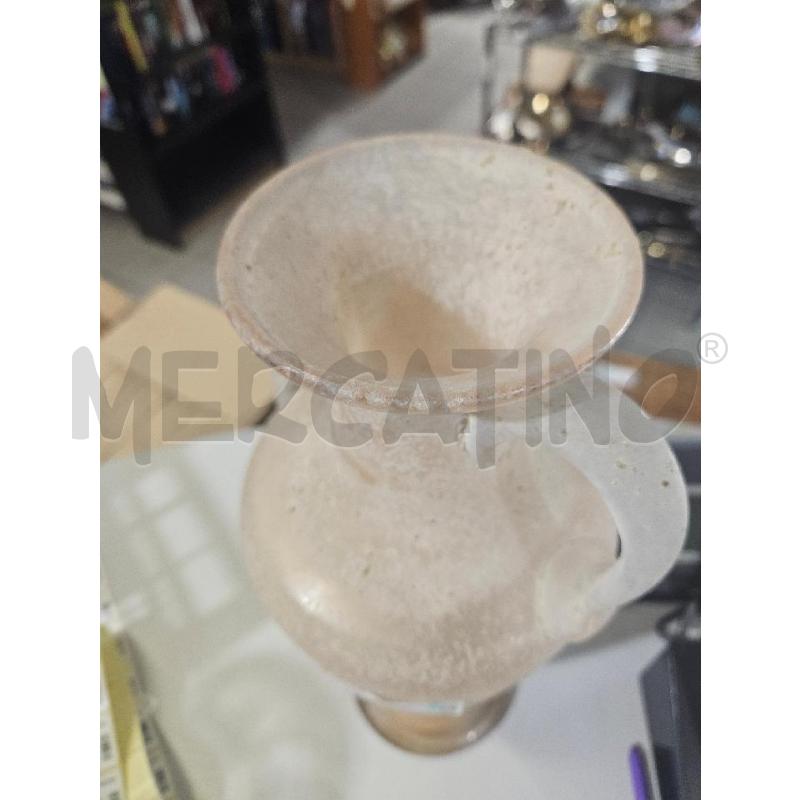 VASO ANFORA MURANO SCAVO 44CM ROSA SATINATO | Mercatino dell'Usato Modena 2