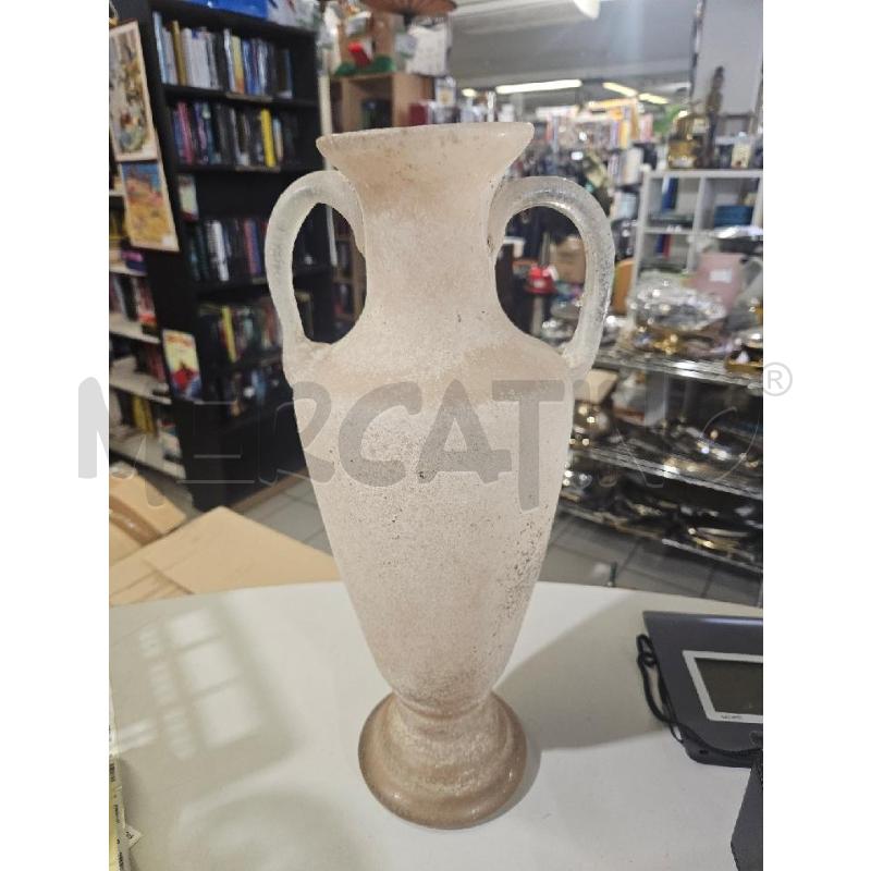 VASO ANFORA MURANO SCAVO 44CM ROSA SATINATO | Mercatino dell'Usato Modena 3
