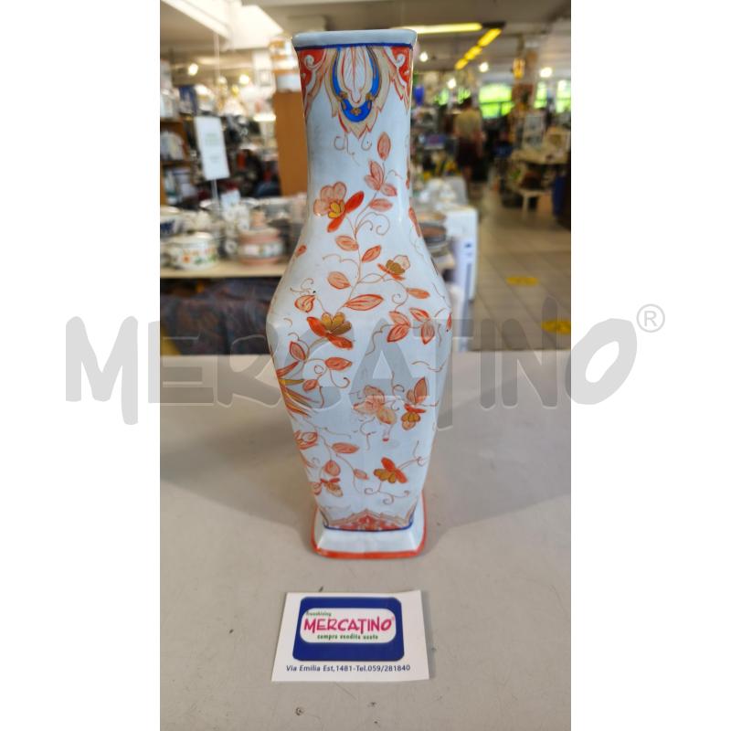 VASO CER. DIPINTO FIORI ARANCIO BLU 37CM | Mercatino dell'Usato Modena 2