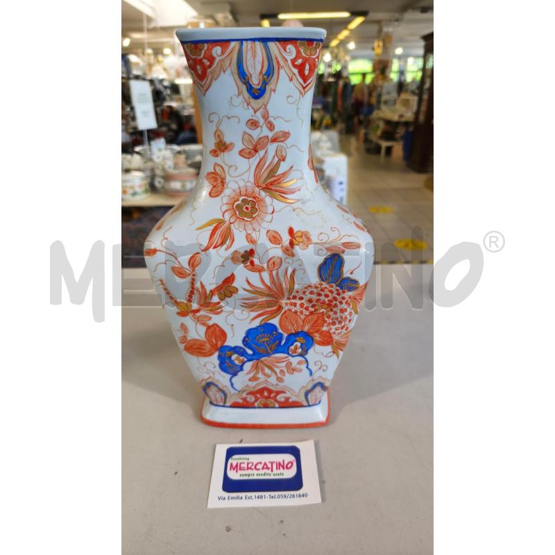 VASO CER. DIPINTO FIORI ARANCIO BLU 37CM | Mercatino dell'Usato Modena 3