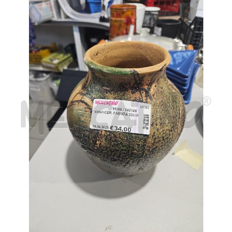 VASO CER. FAENZA 22CM | Mercatino dell'Usato Modena 1