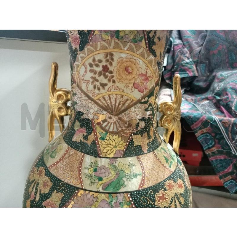 VASO CINESE FIORI 90CM + 20CM SUPPORTO LEGNO MANICI DORATI | Mercatino dell'Usato Modena 2