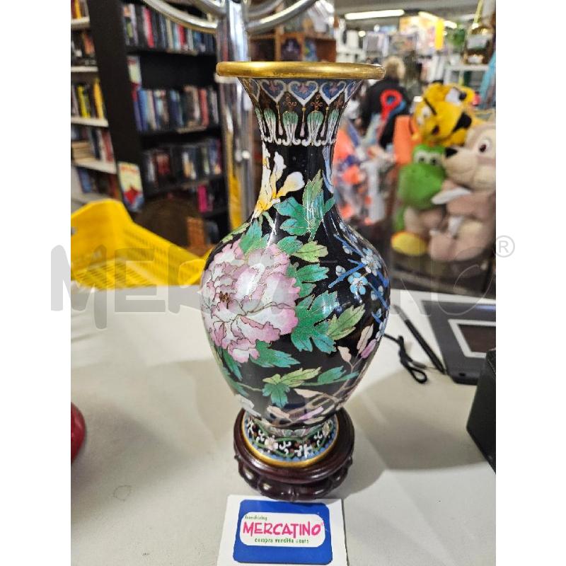 VASO CLOISONNE 26CM MET. DIPINTO FIORI | Mercatino dell'Usato Modena 1
