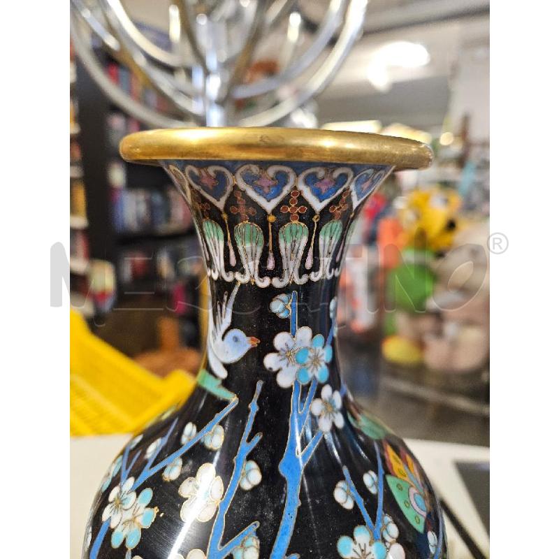 VASO CLOISONNE 26CM MET. DIPINTO FIORI | Mercatino dell'Usato Modena 3