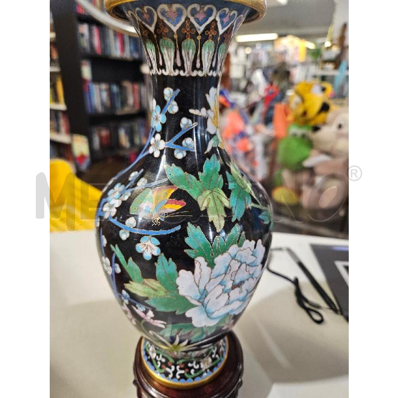 VASO CLOISONNE 26CM MET. DIPINTO FIORI | Mercatino dell'Usato Modena 4