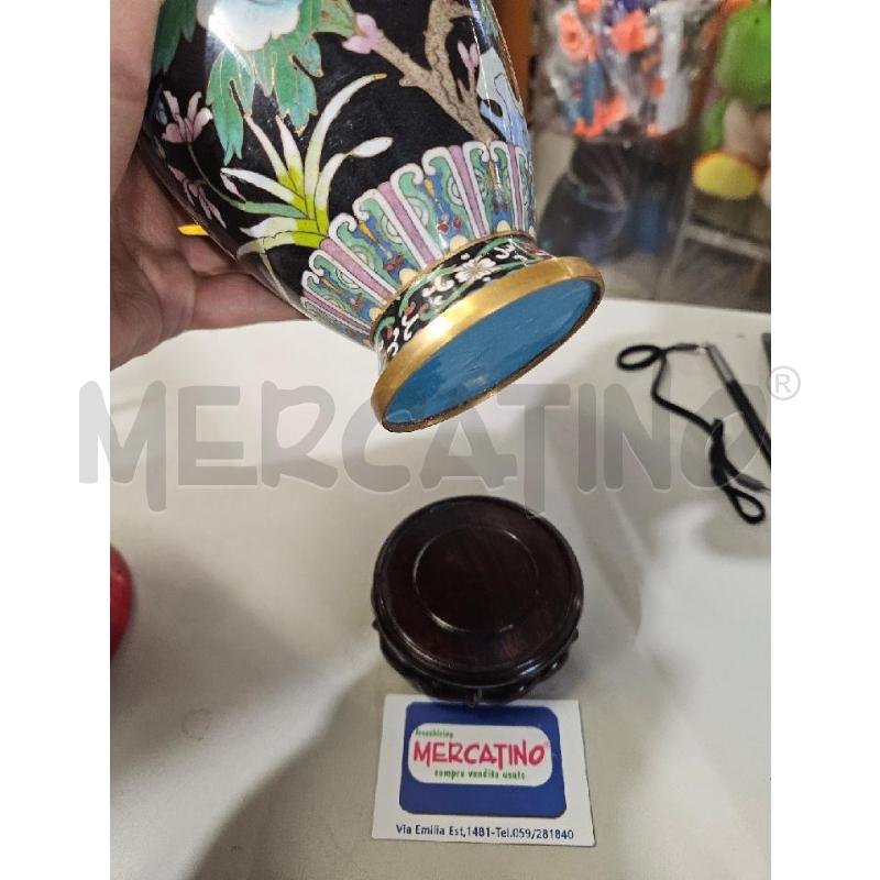 VASO CLOISONNE 26CM MET. DIPINTO FIORI | Mercatino dell'Usato Modena 5