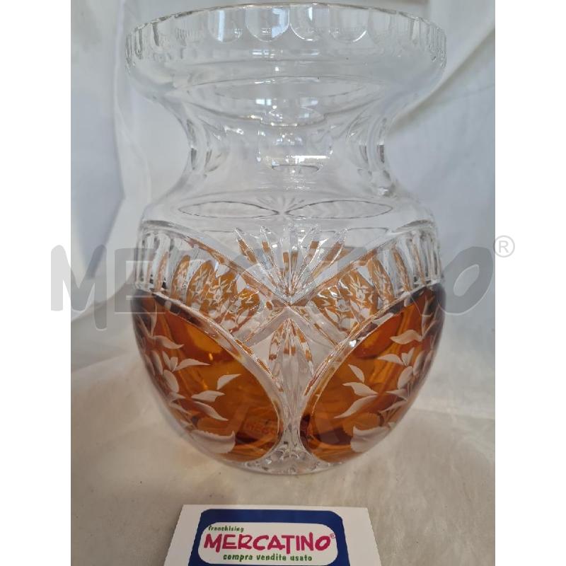 VASO CRIST. 21CM PARTI COLOR AMBRA | Mercatino dell'Usato Modena 5