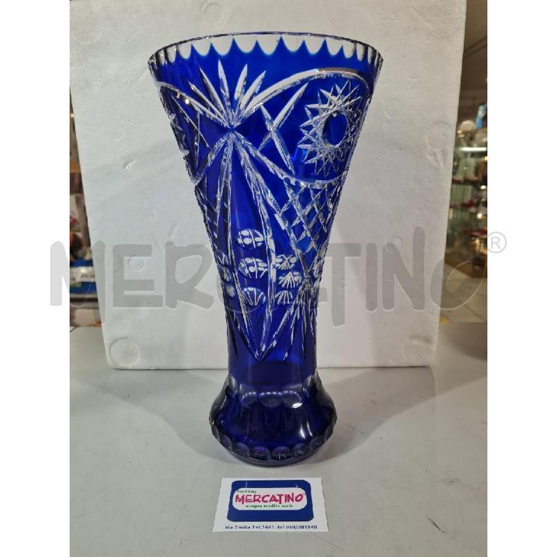 VASO CRIST. BLU 34CM | Mercatino dell'Usato Modena 1