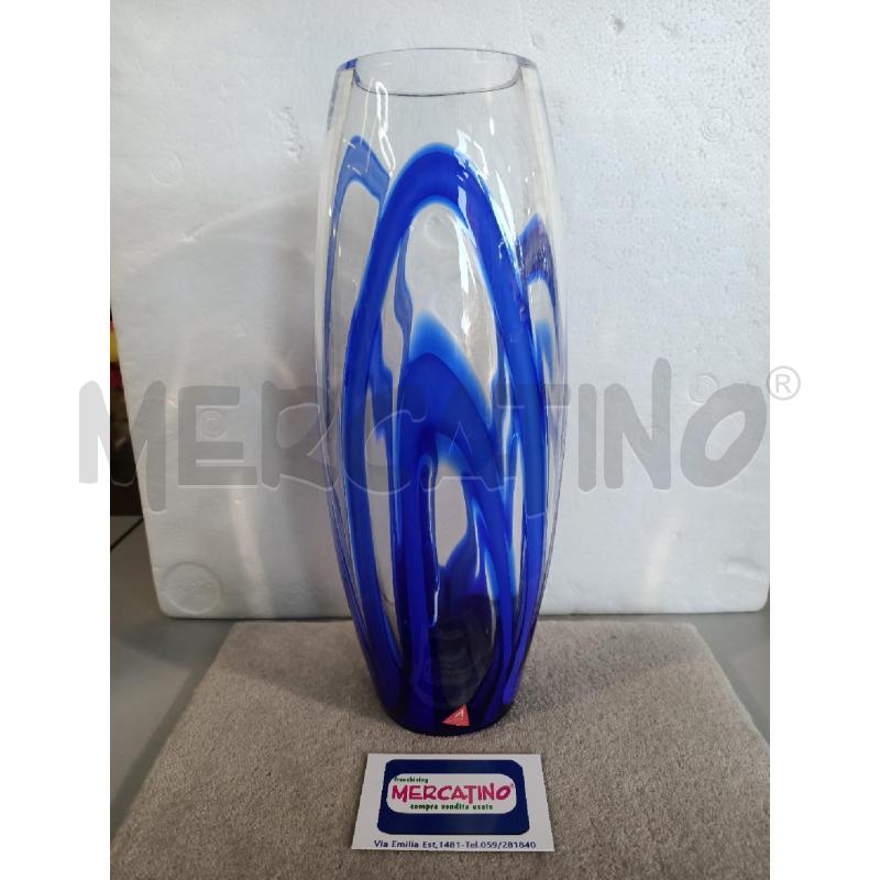 VASO CRISTALLO BHOMENIA DECORO BLU ADESIVO AJETO | Mercatino dell'Usato Modena 1