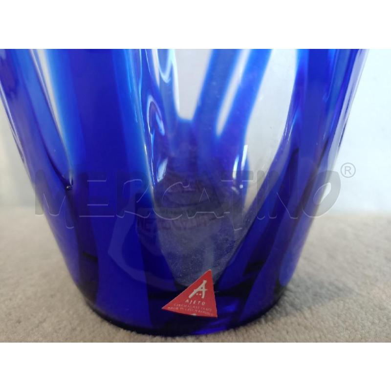 VASO CRISTALLO BHOMENIA DECORO BLU ADESIVO AJETO | Mercatino dell'Usato Modena 3