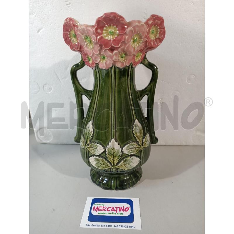 VASO FIORI CER. VERDE ROSA 28CM SBECCATO | Mercatino dell'Usato Modena 1