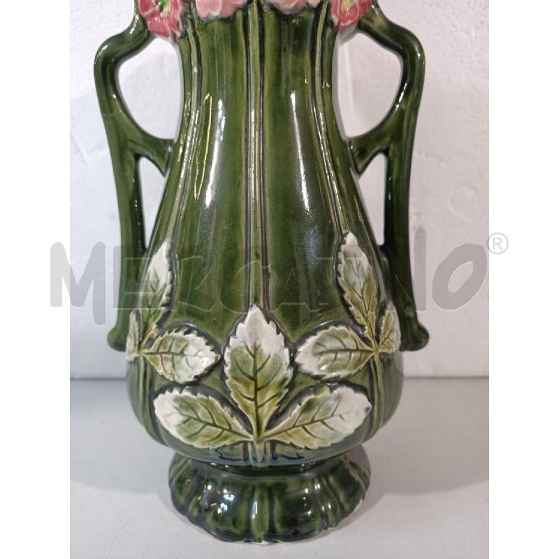 VASO FIORI CER. VERDE ROSA 28CM SBECCATO | Mercatino dell'Usato Modena 3