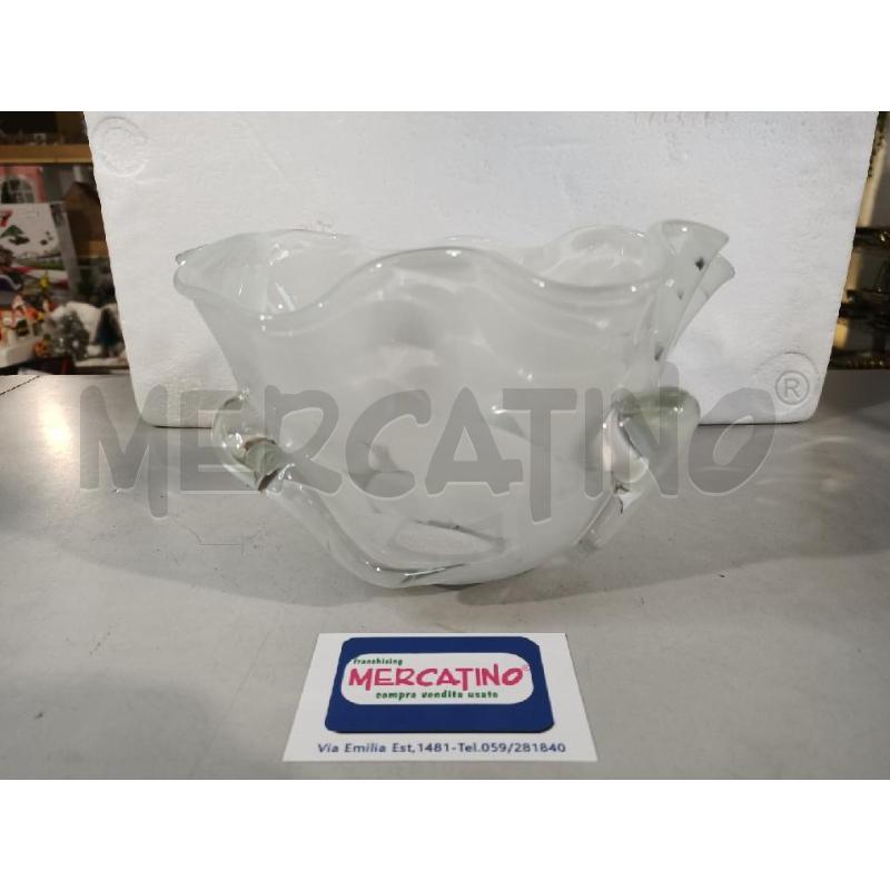 VASO MURANO MACCHIE BIANCHE 21X13CM | Mercatino dell'Usato Modena 1