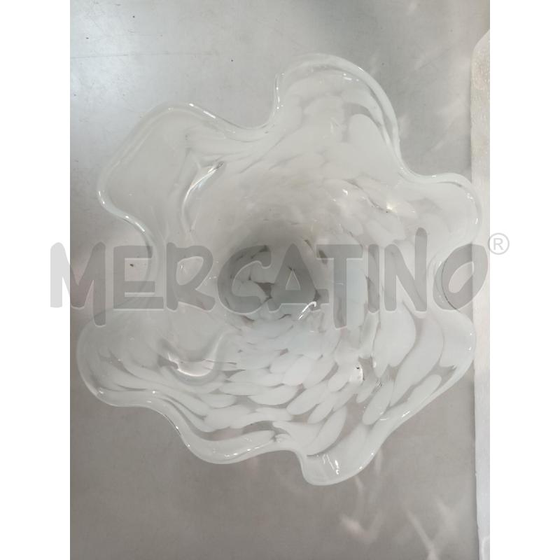 VASO MURANO MACCHIE BIANCHE 21X13CM | Mercatino dell'Usato Modena 2