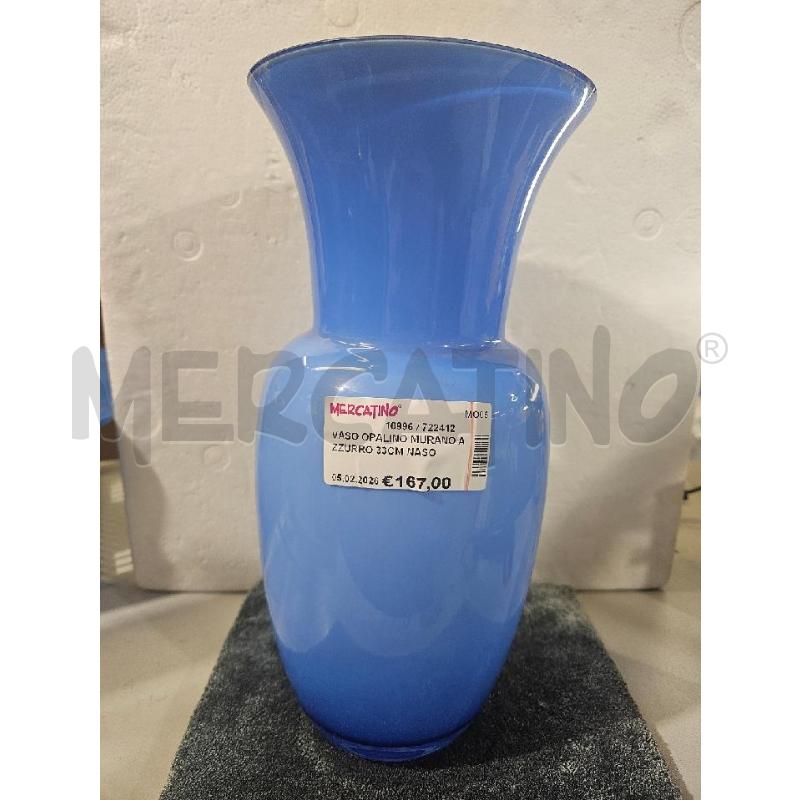 VASO OPALINO MURANO AZZURRO 33CM NASON | Mercatino dell'Usato Modena 1