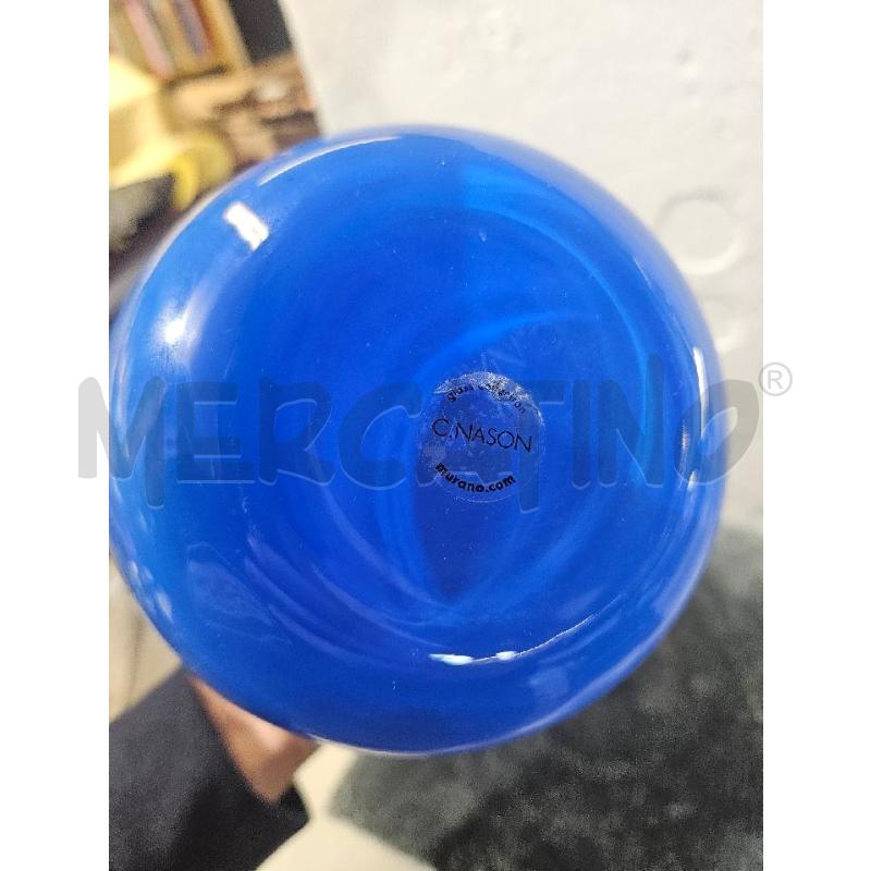 VASO OPALINO MURANO AZZURRO 33CM NASON | Mercatino dell'Usato Modena 4