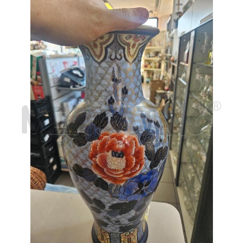 VASO PRCLL 46CM AZZURRO FIORI DIPINTI ORIENTALE | Mercatino dell'Usato Modena 3