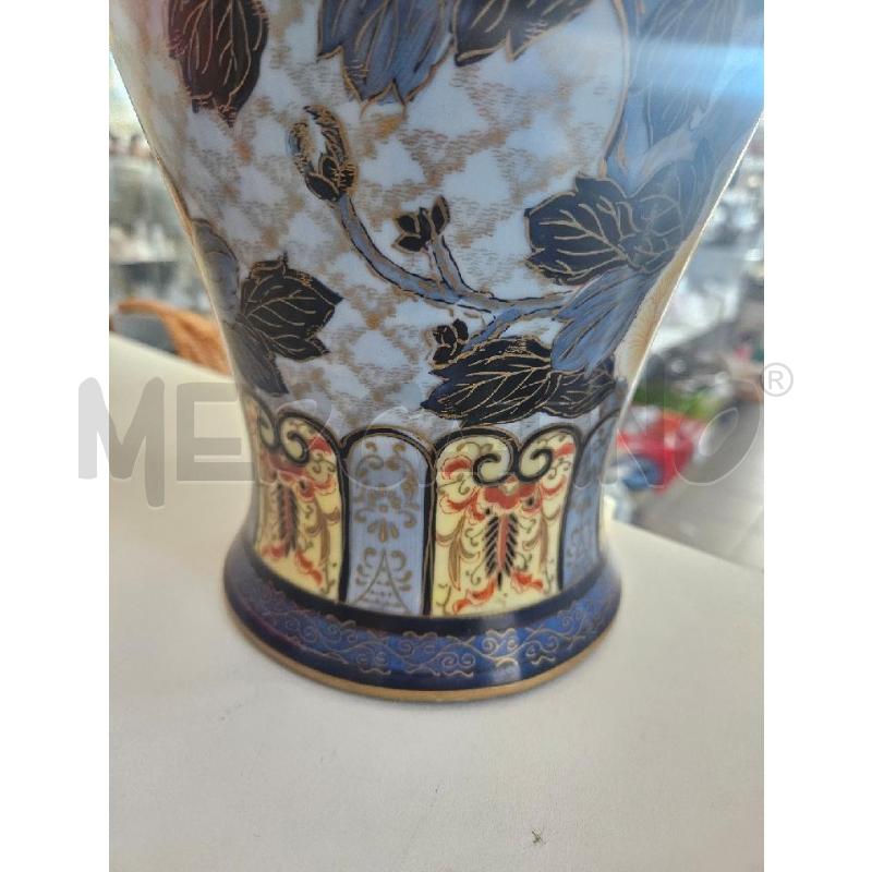 VASO PRCLL 46CM AZZURRO FIORI DIPINTI ORIENTALE | Mercatino dell'Usato Modena 4