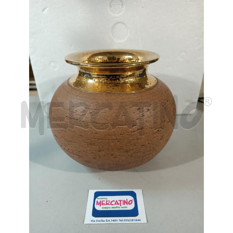 VASO TERRACOTTA BORDO DORATO | Mercatino dell'Usato Modena 1