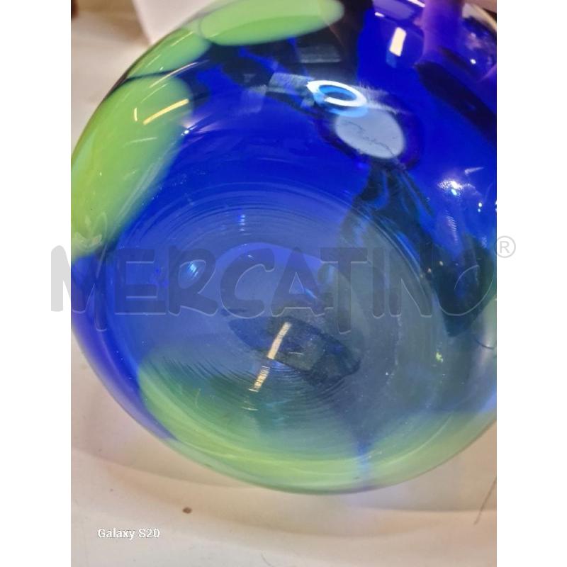 VASO VETRO 16CM BLU VERDE | Mercatino dell'Usato Modena 3