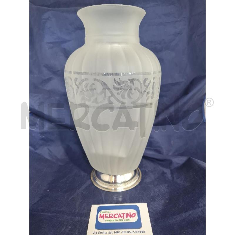 VASO VETRO 28CM BASE ### SATINATO | Mercatino dell'Usato Modena 1