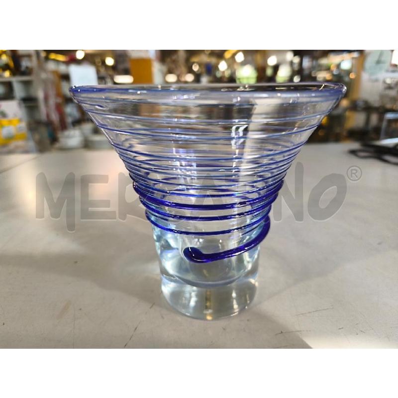 VASO VETRO SOFFIATO SPIRALE BLU | Mercatino dell'Usato Modena 2