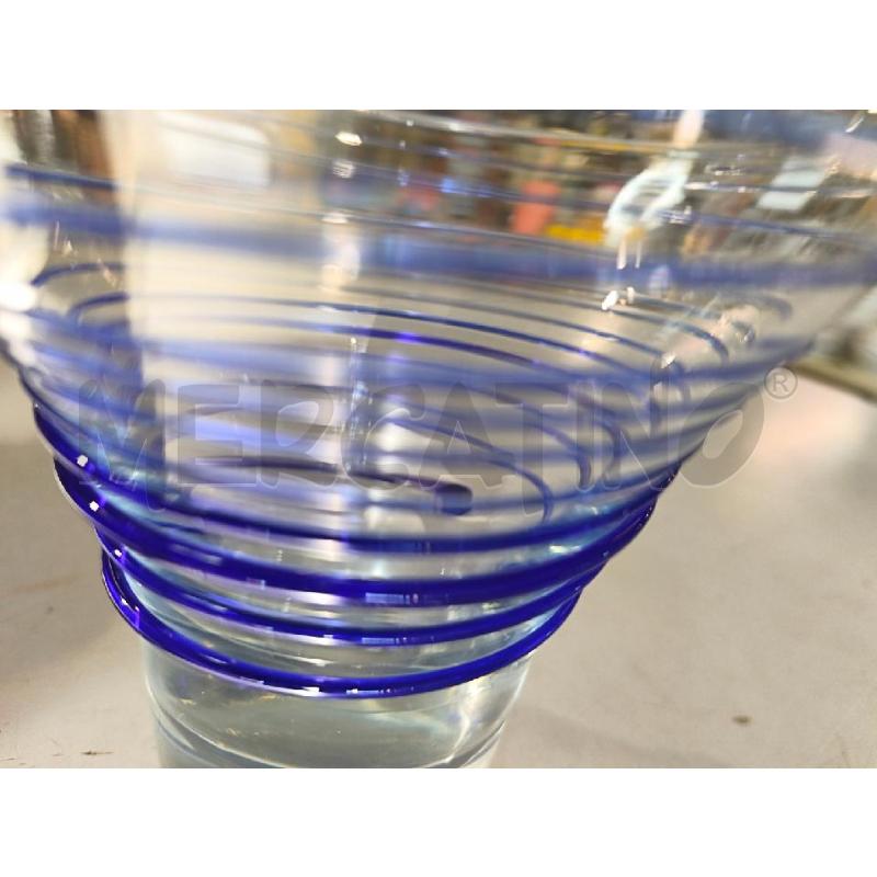 VASO VETRO SOFFIATO SPIRALE BLU | Mercatino dell'Usato Modena 5