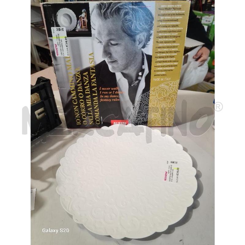 VASSOIO ALESSI DRESSED M. WANDERS 34CM BIANCO | Mercatino dell'Usato Modena 1
