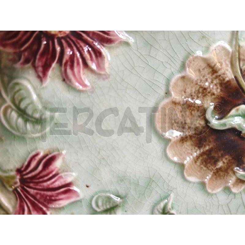 VASSOIO CER. 36CM ANTICO VERDE FIORI ROSA | Mercatino dell'Usato Modena 2