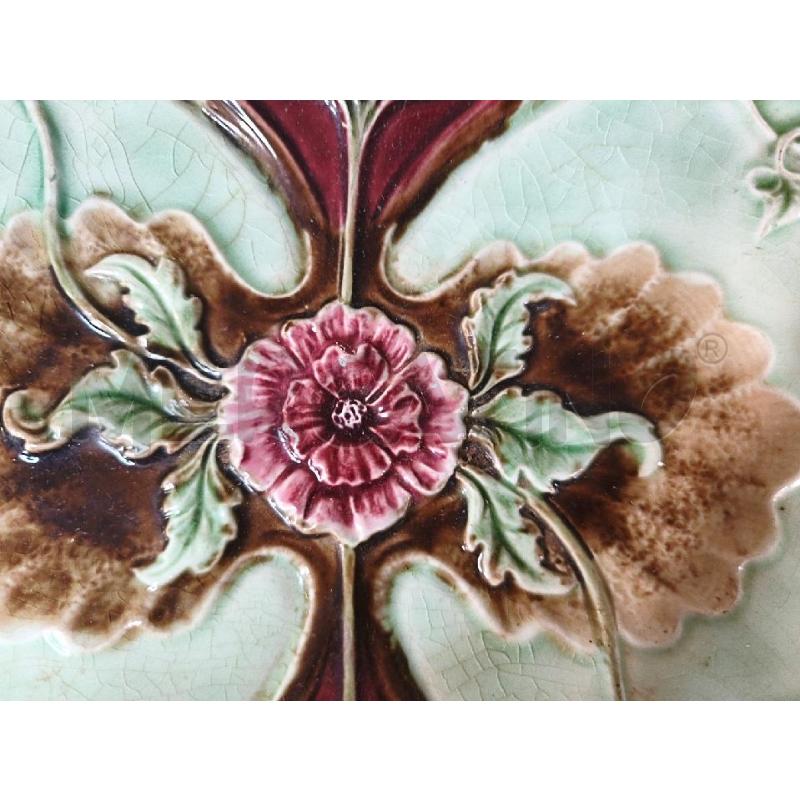 VASSOIO CER. 36CM ANTICO VERDE FIORI ROSA | Mercatino dell'Usato Modena 3