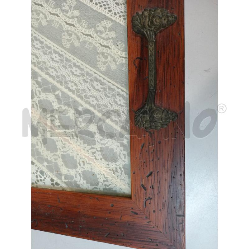 VASSOIO LEGNO E PIZZO 50X40CM | Mercatino dell'Usato Modena 2