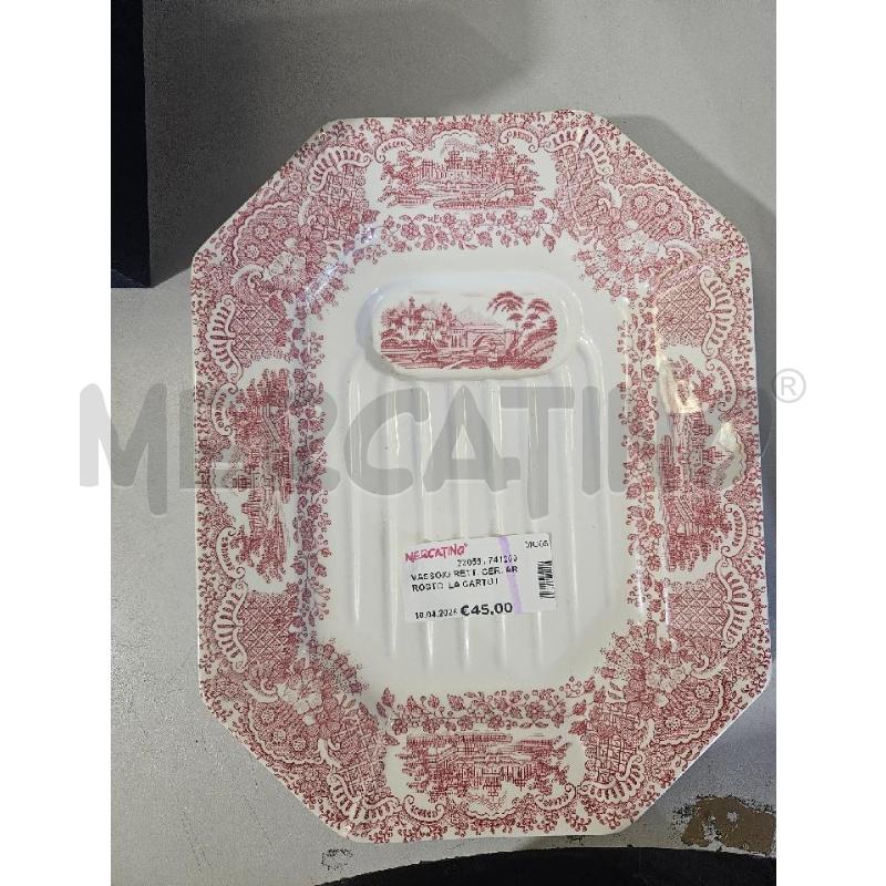 VASSOIO RETT. CER. ARROSTO  LA CARTUJA DE SEVILLA ROSSO | Mercatino dell'Usato Modena 1