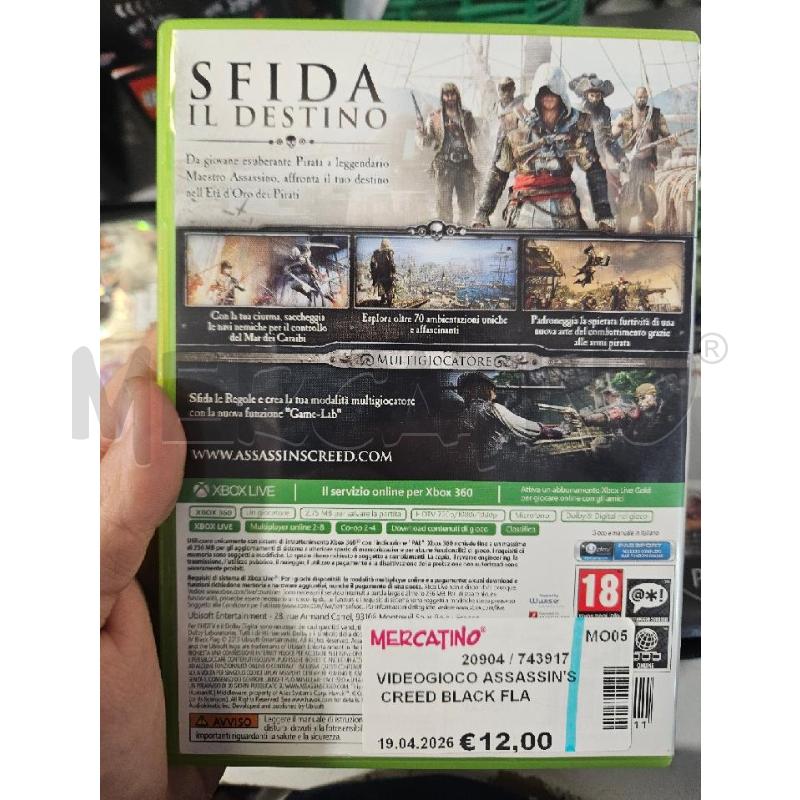 VIDEOGIOCO ASSASSIN'S CREED BLACK FLAG XBOX360 | Mercatino dell'Usato Modena 2