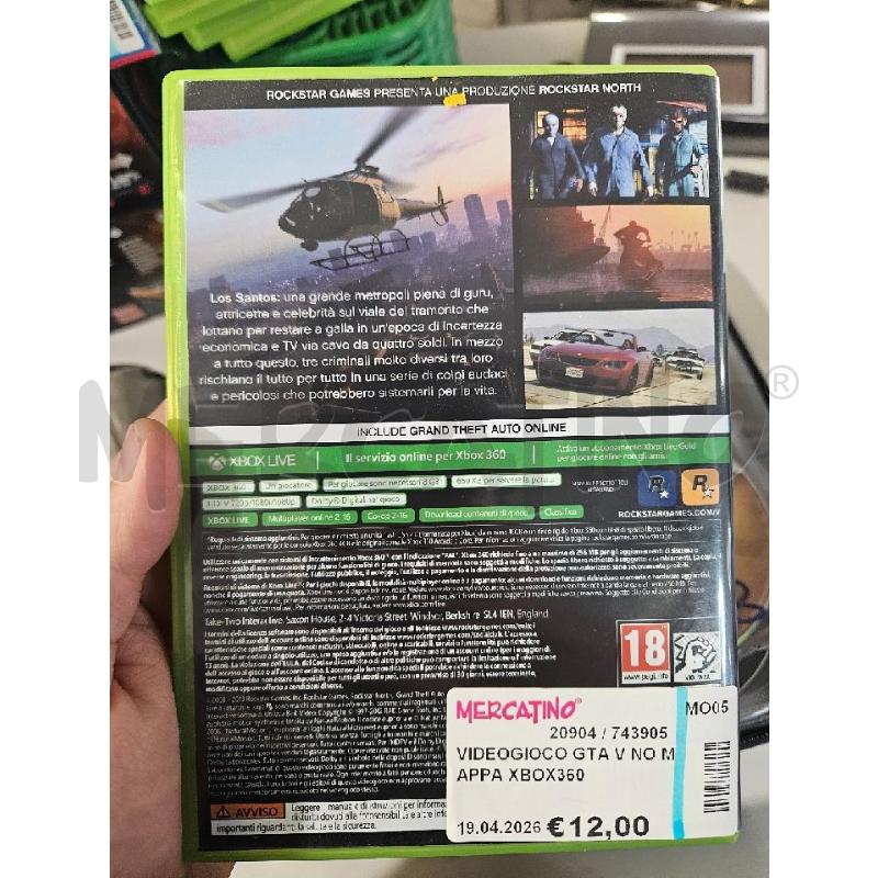 VIDEOGIOCO GTA V NO MAPPA XBOX360 | Mercatino dell'Usato Modena 2