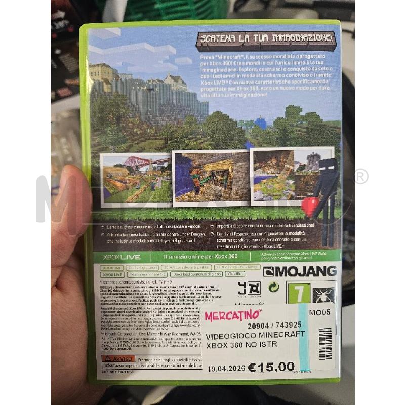 VIDEOGIOCO MINECRAFT XBOX 360 NO ISTRUZIONI | Mercatino dell'Usato Modena 2