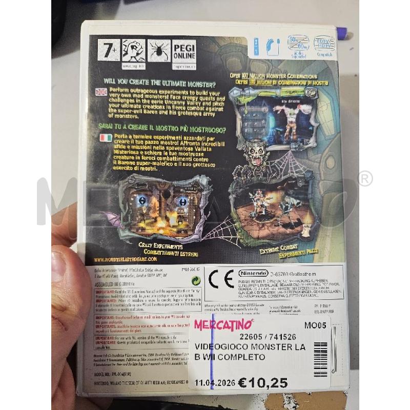 VIDEOGIOCO MONSTER LAB WII COMPLETO | Mercatino dell'Usato Modena 2