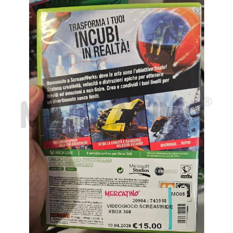 VIDEOGIOCO SCREAMRIDE XBOX 360  | Mercatino dell'Usato Modena 2
