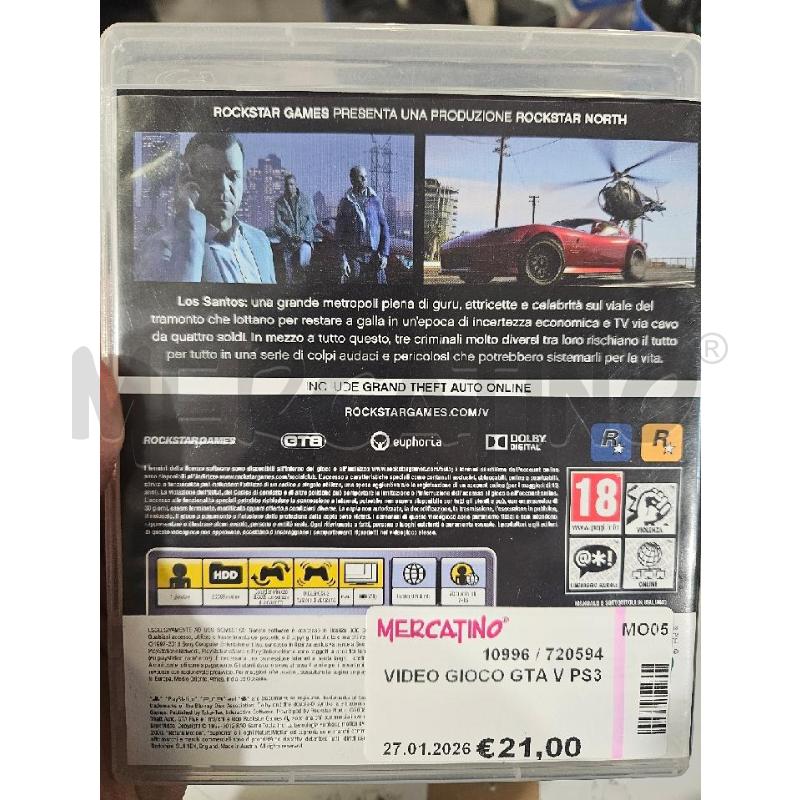 VIDEO GIOCO GTA V PS3 | Mercatino dell'Usato Modena 2