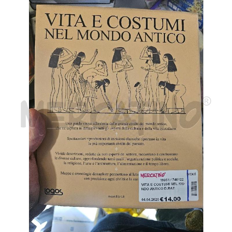 VITA E COSTUMI NEL MONDO ANTICO D.RATHBONE LIBRO LOGOS  | Mercatino dell'Usato Modena 2